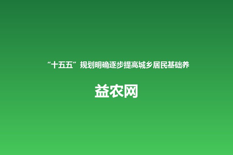“十五五”规划明确逐步提高城乡居民基础养老金 农村养老迎制度