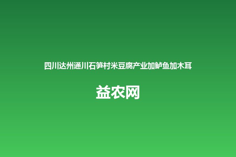 四川达州通川石笋村米豆腐产业加鲈鱼加木耳 村集体经济年纯收入